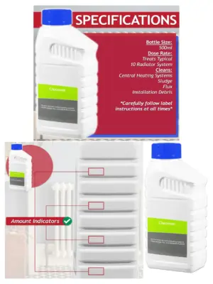 500ml Central Heating Radiator Cleaner – Sludge & Rust Remover