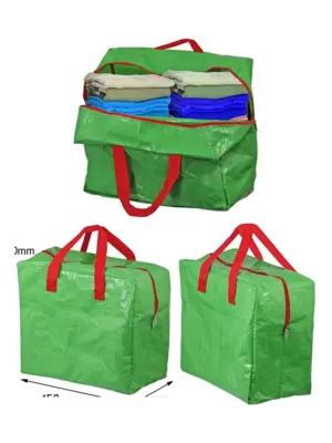 50L Green Large Closet Organizer Bag for Clothes & Shoes