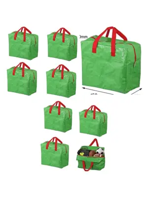 50L Green Sports Ball Bag – Pack of 4 for Football, Rugby, Hockey