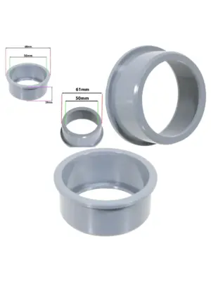 50mm Grey Push‑Fit Waste Pipe Reducer & Seal Ring for Soil Stack