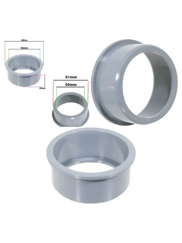 50mm Grey Push‑Fit Waste Pipe Reducer & Seal Ring for Soil Stack