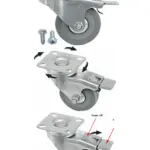 50mm Heavy Duty Swivel Caster Wheel with Brake - Furniture Trolley