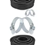 5m 25mm Corrugated Hose for Water, Air & Dust – 2 Clamp Clips