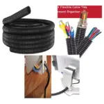 5m Black Flexible Cable Sleeve – 38mm (1.5") Cable Management Tubing