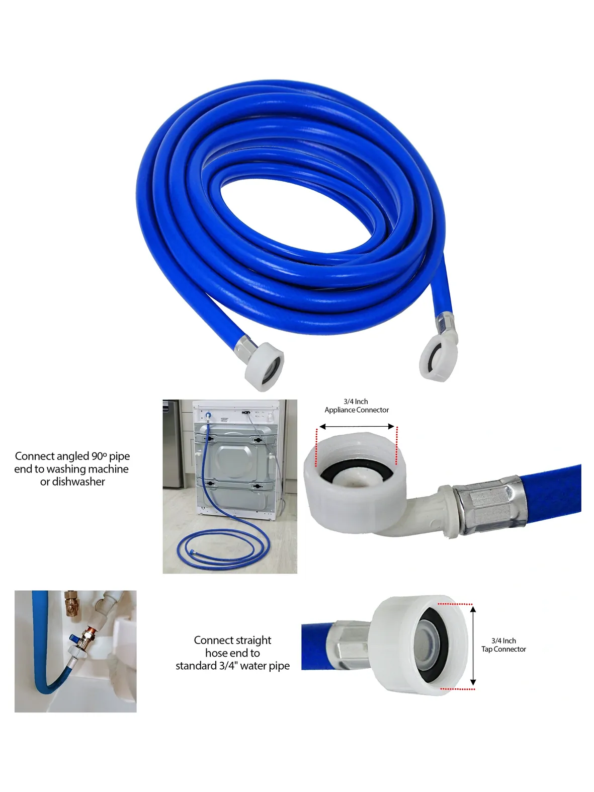 5m Blue Cold Water Hose for Brandt CATA/CDA Dishwasher/Washing Machine