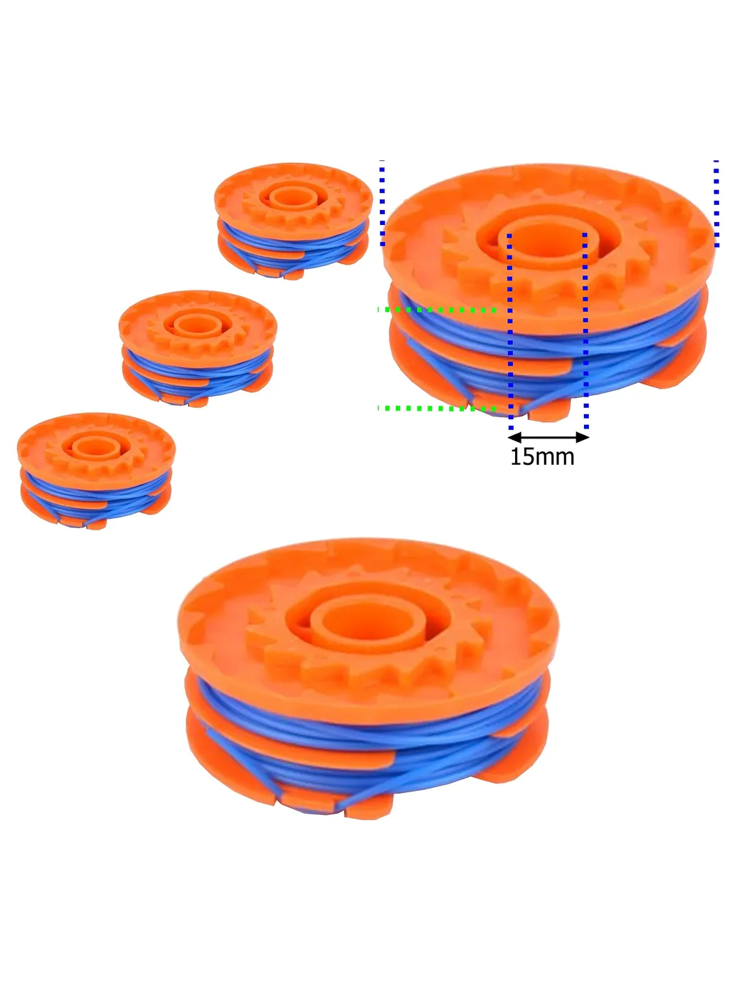 5m Twin Line & Spool Set for Ozito LTR-529U Trimmer – 3 Pack