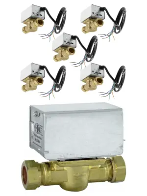 5x Motorised 2‑Port Inline Zone Valve 22mm for Honeywell V4043 Boiler