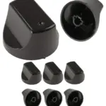 6 Black Replacement Control Knobs for Hotpoint Oven Cookers