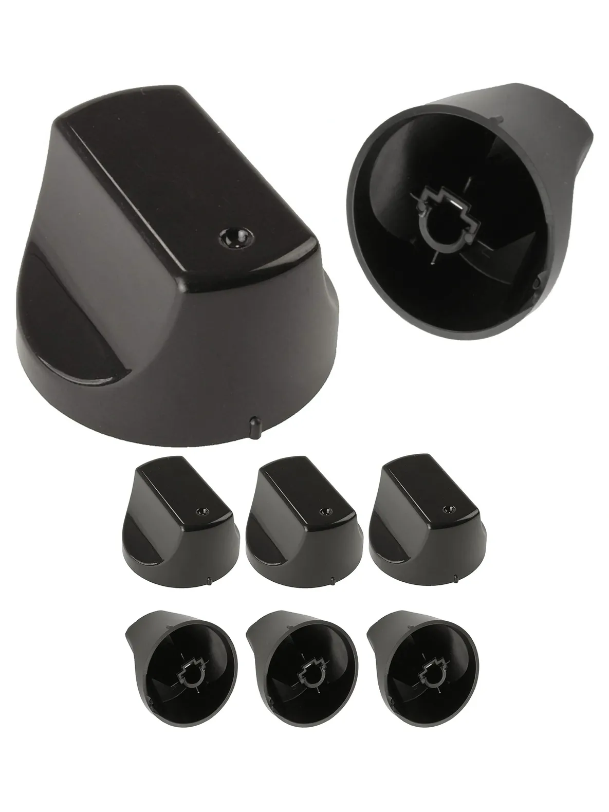 6 Black Replacement Control Knobs for Hotpoint Oven Cookers