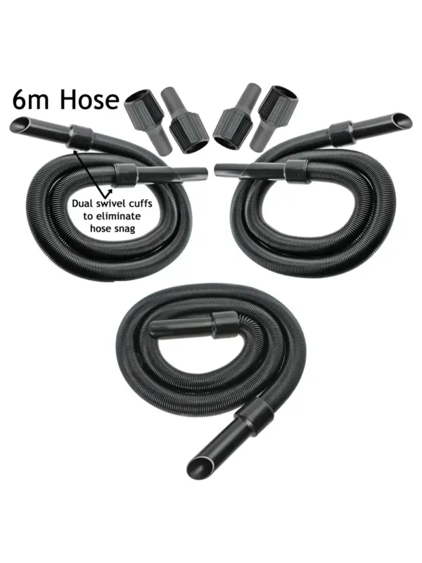 6 m Extra‑Long Shark Vacuum Pipe Hose Extension Kit – 3 Adapters