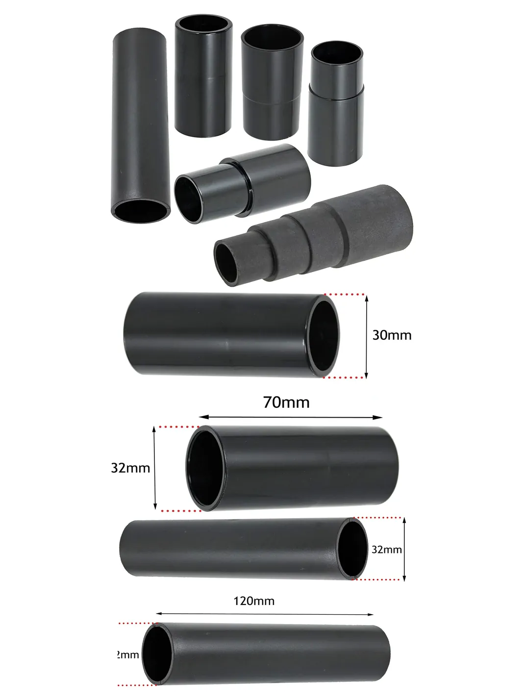 6‑Pack Dust Extractor Adapters for Sanders & Planers 26‑38mm