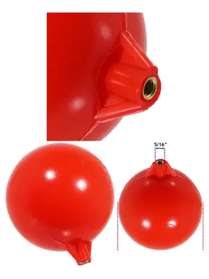 6-Pack Plastic Toilet Cistern Ball Float with 5/16 Brass Thread