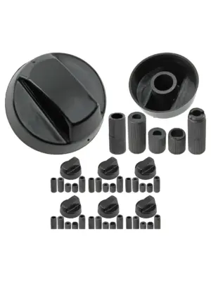 6‑Pack Universal Black Control Knob & Adapters for Sterling Oven/Hob