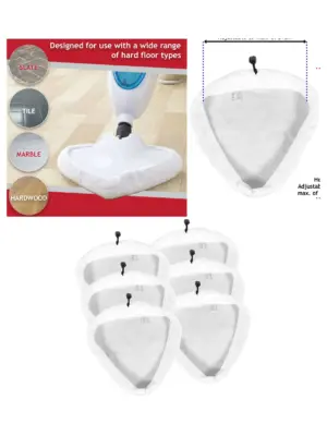 6 Pack Universal Microfiber Steam Mop Cleaning Pads Reusable Washable