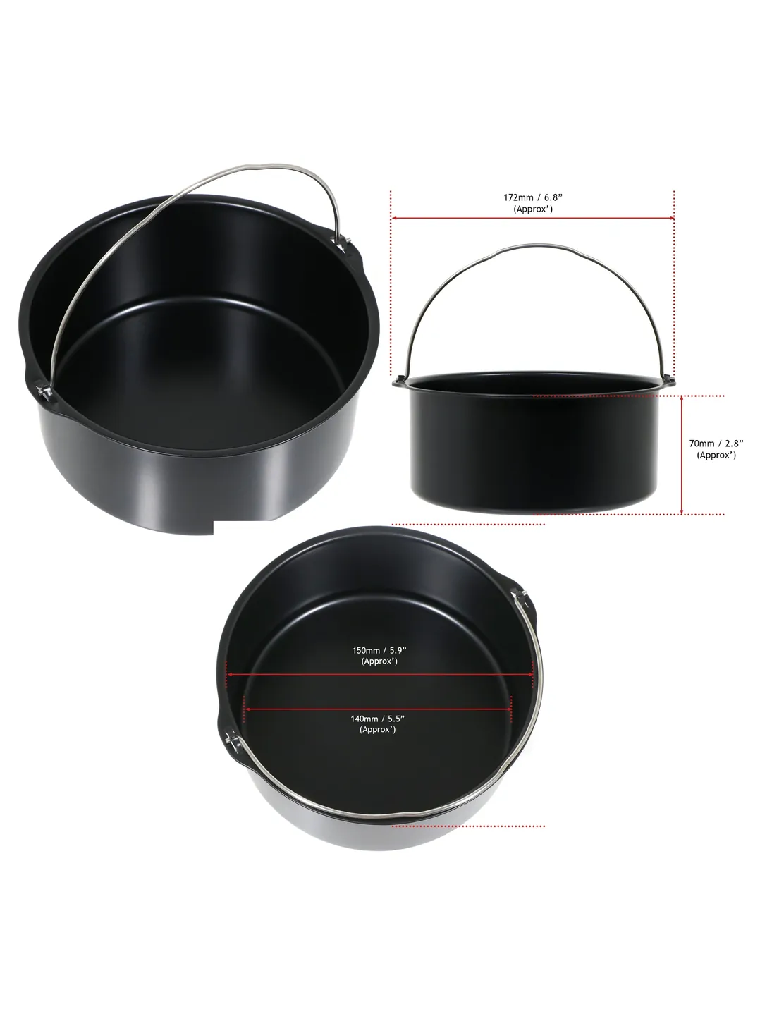 6‑Piece Baking Tray Set for Philips Viva Air Fryer – fits major models