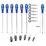 6‑Piece Extra‑Long Magnetic Torx Screwdriver Set – T10 to T30