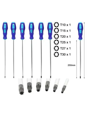 6‑Piece Extra‑Long Magnetic Torx Screwdriver Set – T10 to T30