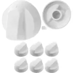 6‑Piece White Universal Control Knob Set & Adapters for Whirlpool Oven