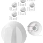 6 White Universal Control Knob Set with Adapters for Creda Cookers