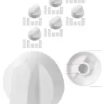 6 White Universal Control Knobs & Adapters for Bush Cooker Oven
