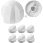 6 White Universal Control Knobs & Adapters for Proline Cooker/Oven