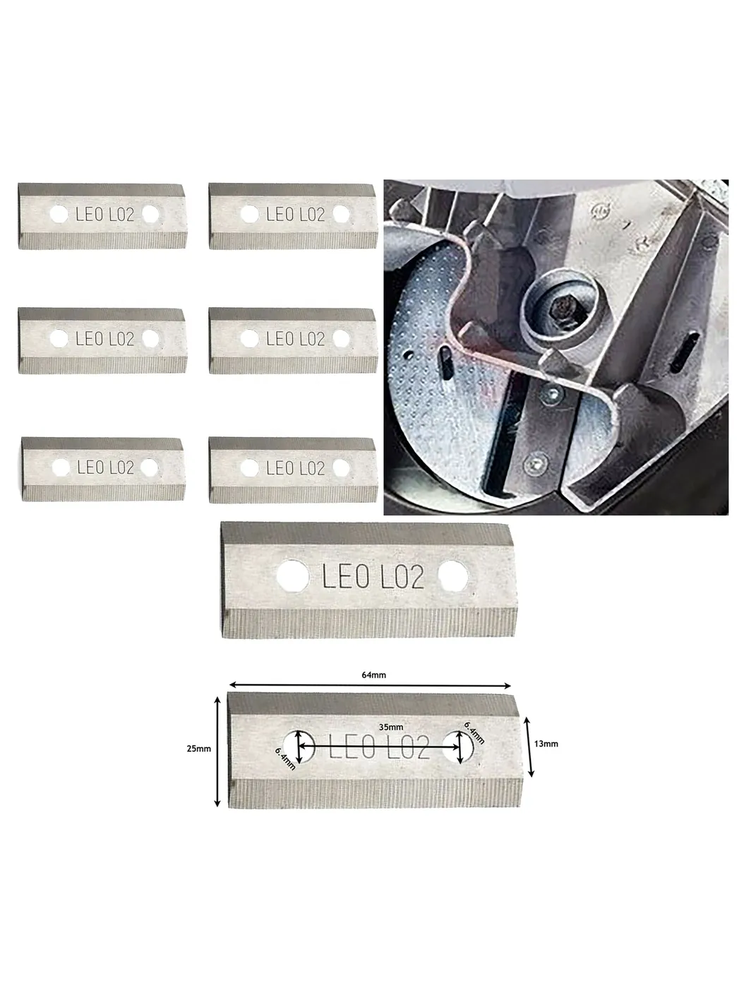 6 x 64mm Metal Blades for Titan TTB353SHR & TTB355HR Garden Shredders