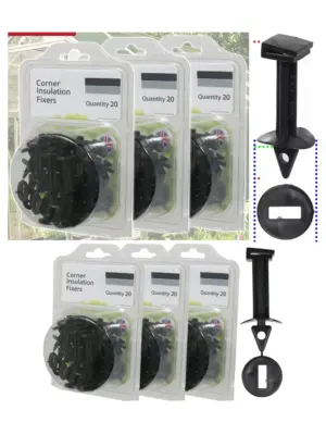 60 PVC Corner Clips for Greenhouse Insulation & Shade – Bubble Wrap