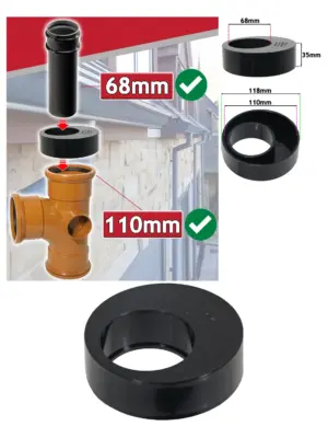 68mm‑110mm Gutter Downpipe Adapter - Rainwater to Drain Reducer