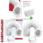 6m AC Vent Hose Kit with Threaded Coupler & Connector Ring
