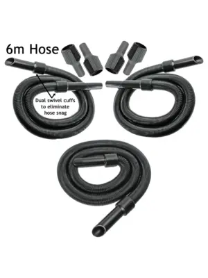 6m Extra Long Vacuum Hose Extension Kit for Wickes – 3 Adapters