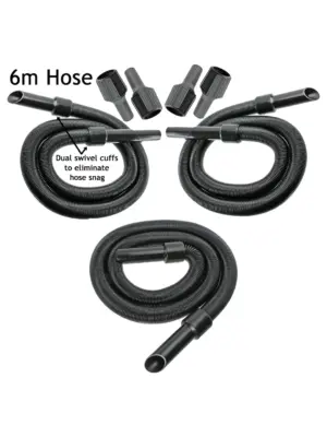 6m Extra‑Long Vacuum Hose Kit for Guild – 6 m Pipe + 3 Adapters