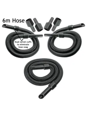 6m Extra Long Vacuum Hose Kit for MacAllister – 6m Pipe + 3 Adapters