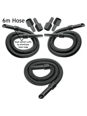 6m Extra-Long Vacuum Hose Kit for Wessex Cleaners – Hose + 3 Adapters