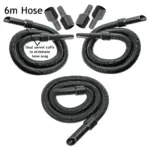 6m Long Vacuum Hose Kit for Numatic Henry & Hetty with 3 Adapters