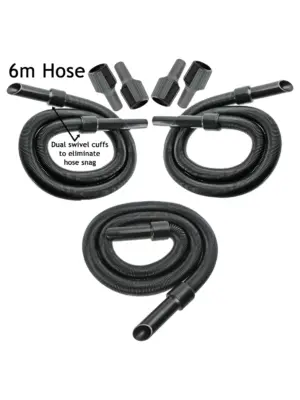 6m Nilfisk Vacuum Hose Extension Kit – 6‑meter Pipe with 3 Adapters