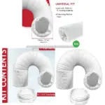 6m Range Hood Vent Hose Kit – 5/5.9in Duct Pipe with Threaded Coupler