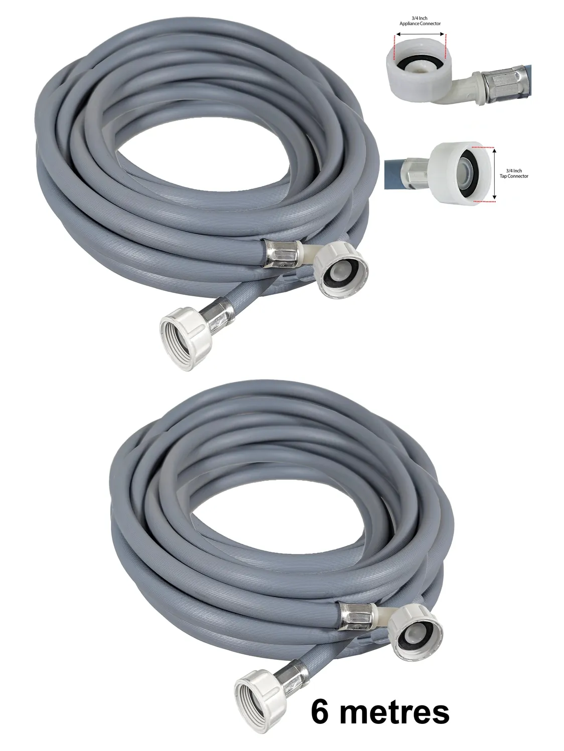 6m Universal Cold Water Hose – Extra‑Long Dishwasher & Washing Machine