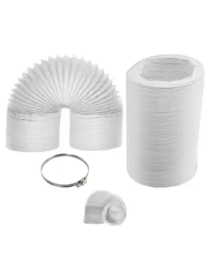 6m Universal Dryer Vent Hose with 100mm Diameter & Screw Clip Kit