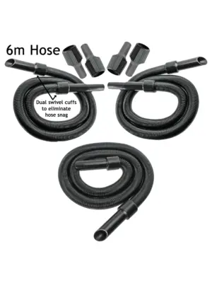 6m Universal Vacuum Hose Extension Kit with 3 Adapters – Extra Long