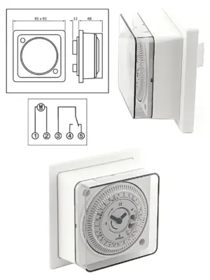 7-Day Programmable Wall Plug Timer – Single Outlet Surface-Mount Switch