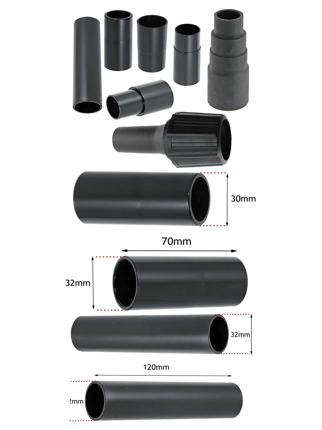 7 Dust Extraction Adapters for Sander/Planer – Rowenta Vacuum 26-38mm