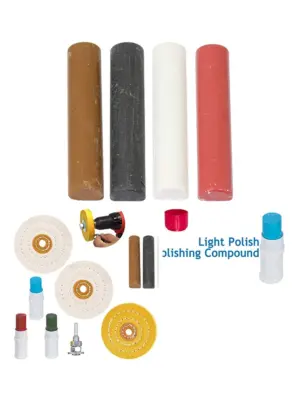 7‑Piece Metal Polishing & Buffing Kit for Drill with 4‑Pack Compound