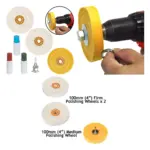 7-Piece Metal Polishing Kit with Buffing Wheels & Compound for Drill
