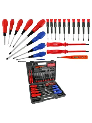 71-Piece Insulated Magnetic Screwdriver Bit Set Phillips, Flat & Torx