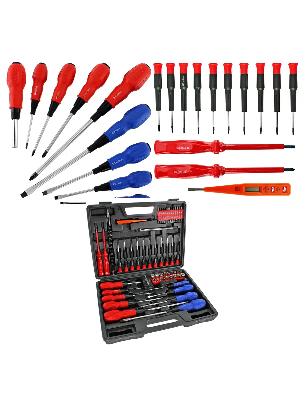 71-Piece Insulated Magnetic Screwdriver Bit Set Phillips, Flat & Torx