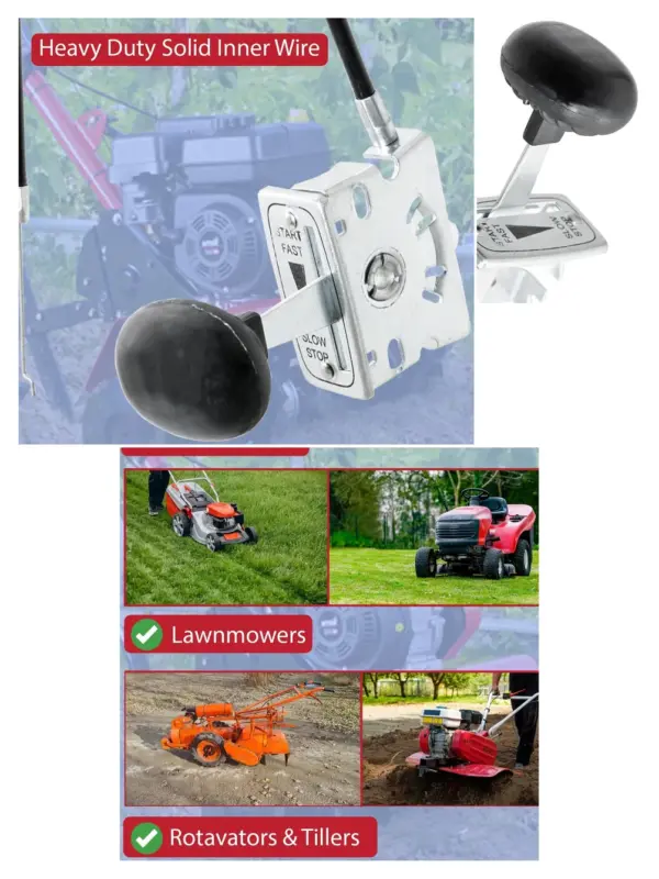 72mm Throttle Cable Lever for Lawn Mowers, Rotavators & Garden Tillers