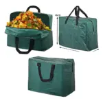 75L Green Garden Waste Bag with Zip Closure for Leaves and Grass