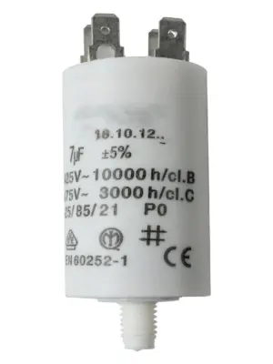 7µF Universal Motor Start/Run Capacitor with Spade Connectors