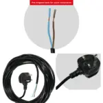 8.4m Black Garden Vacuum & Leaf Blower Power Cable with UK Plug