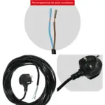 8.4m Black Power Cable with UK Plug for Food Mixer